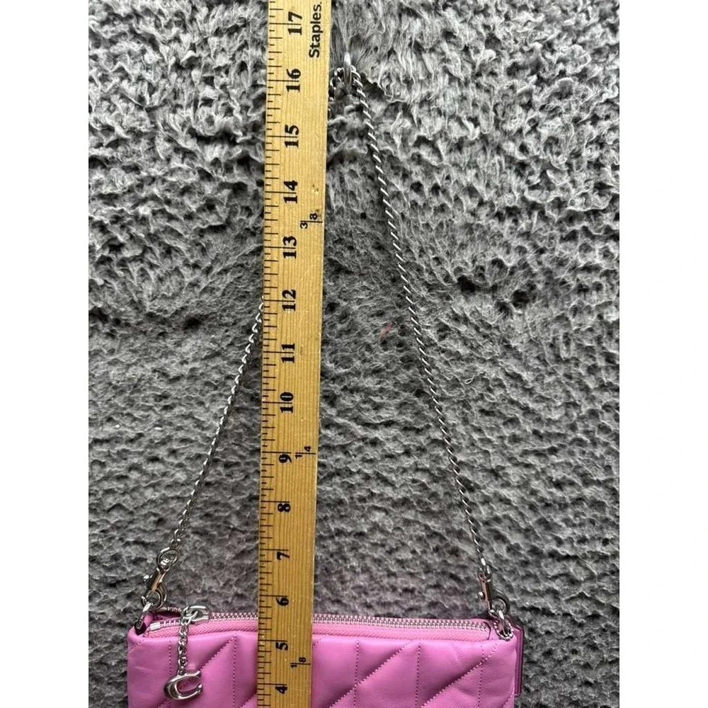 Coach Women's Quilted‎ Pillow Leather Wrislet Pouch Bag Fucshia Pink M2457-CW580